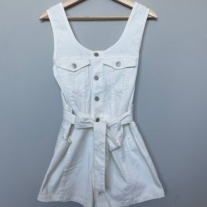 Le Lis White Denim Romper
